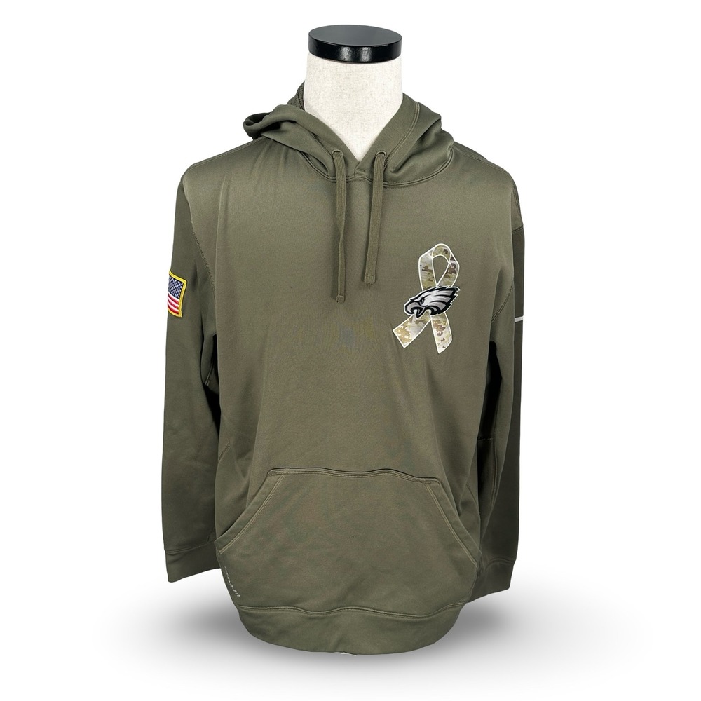 Nike Philadelphia Eagles Salute to Service Hoodie 2014 Olive Green Mens Large
